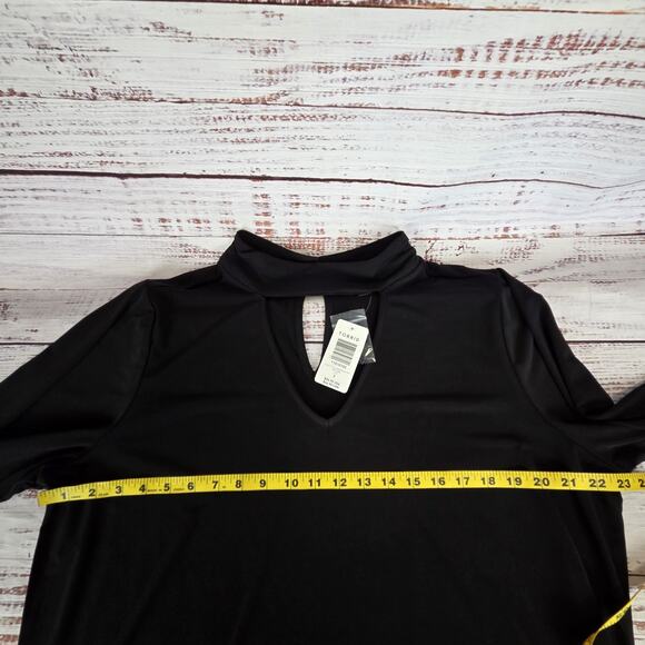 NWT Torrid Choker Neck Tunic Top 3X Black Long Sleeve Timeless Minimalist Basic - Picture 10 of 13